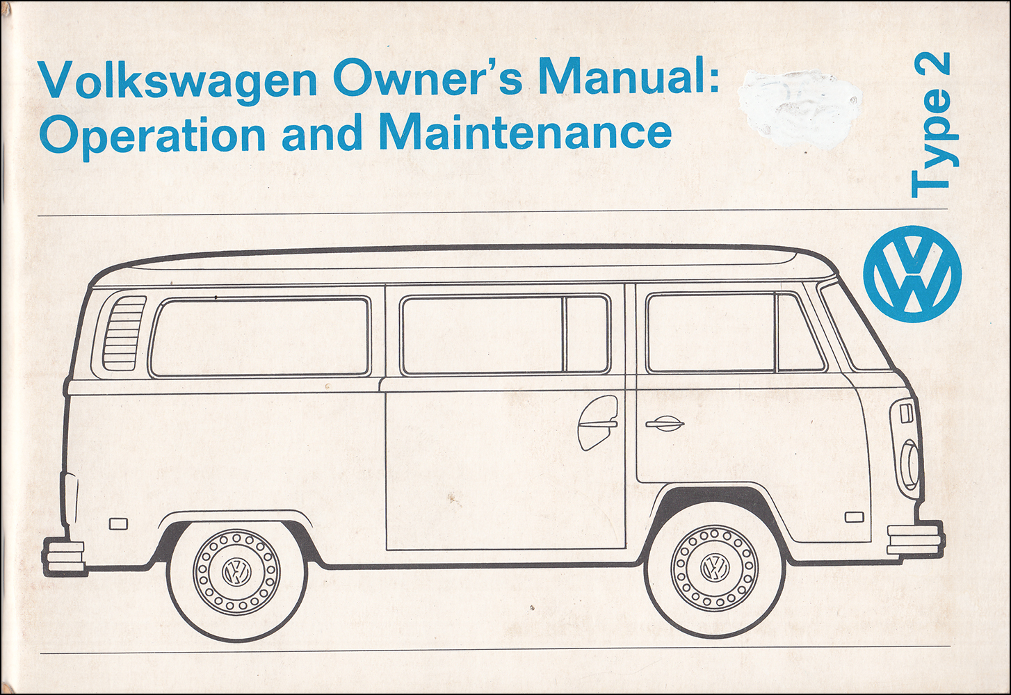 1974 Volkswagen Bus Owner's Manual Original T2 Type 2 Transporter
