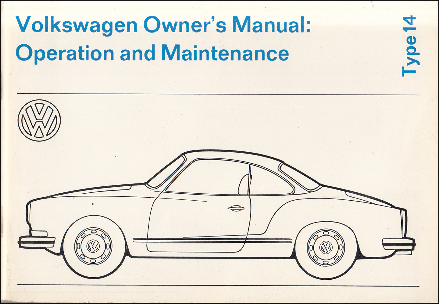 1974 Volkswagen Karmann Ghia Owner's Manual Original