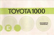1975-1976 Toyota 1000 Owner's Manual Original European
