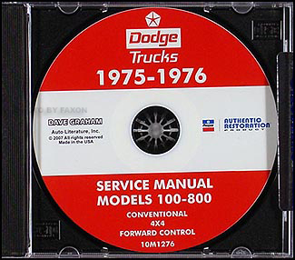 1975-1976 Dodge Pickup & Truck CD-ROM Shop Manual 