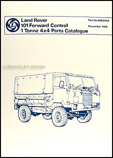 1975-1978 Land Rover 101 Parts Book Reprint