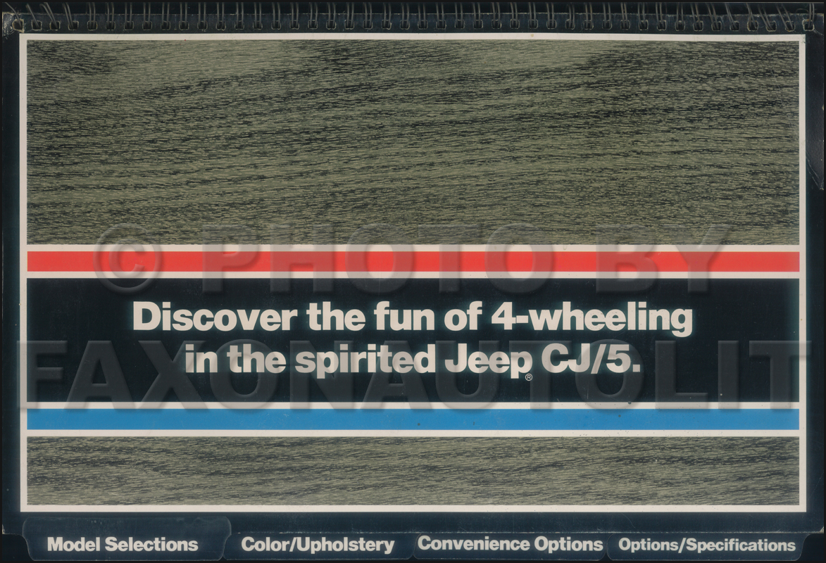 1975 Jeep CJ Color and Upholstery Album Original