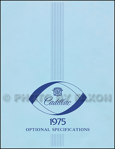 1975 Cadillac Optional Specifications Book Reprint