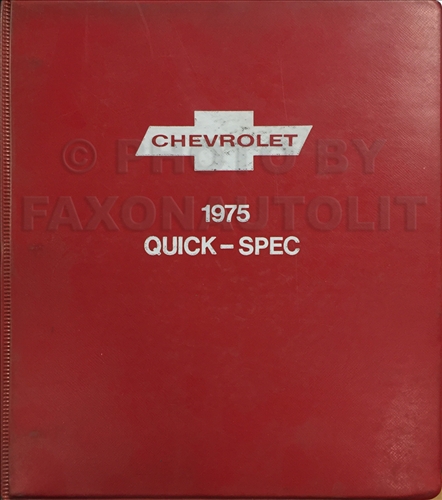 1975 Chevrolet Quick Spec Option Ordering Guide Dealer Album Original
