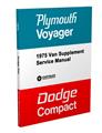 1975 Dodge Plymouth Van Repair Shop Manual Supplement Sportsman Tradesman Compact Voyager Reprint