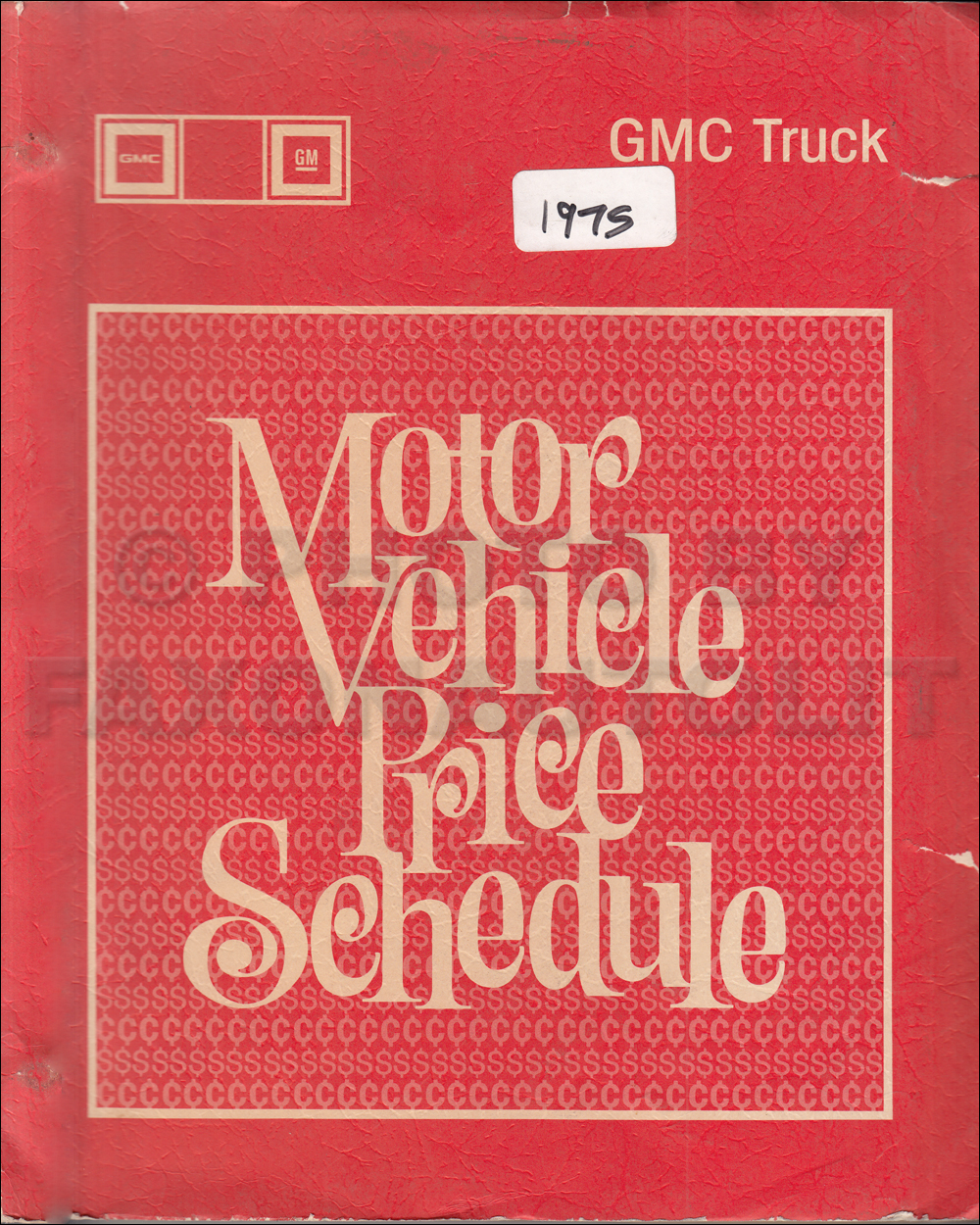 1975 GMC Truck Price Schedule Original