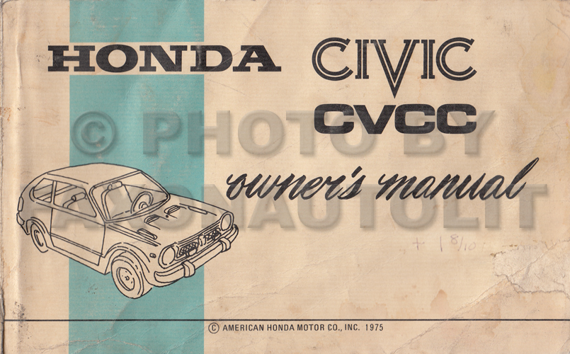 1975 Honda Civic CVCC Owner's Manual Original