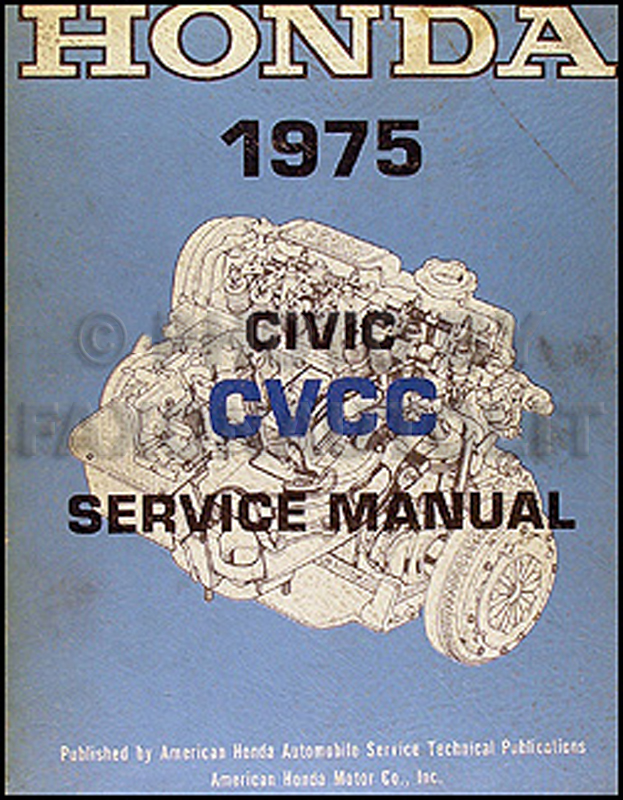 1975 Honda Civic CVCC Repair Manual Original 