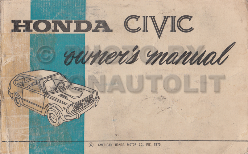 1975 Honda Civic 1200 Owner's Manual Original