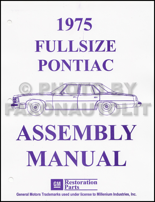 1975 Pontiac Assembly Manual Reprint Bonneville Catalina Grandville
