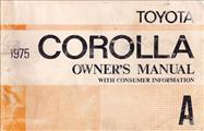 1975 Toyota Corolla Owner's Manual Original No. 9696A