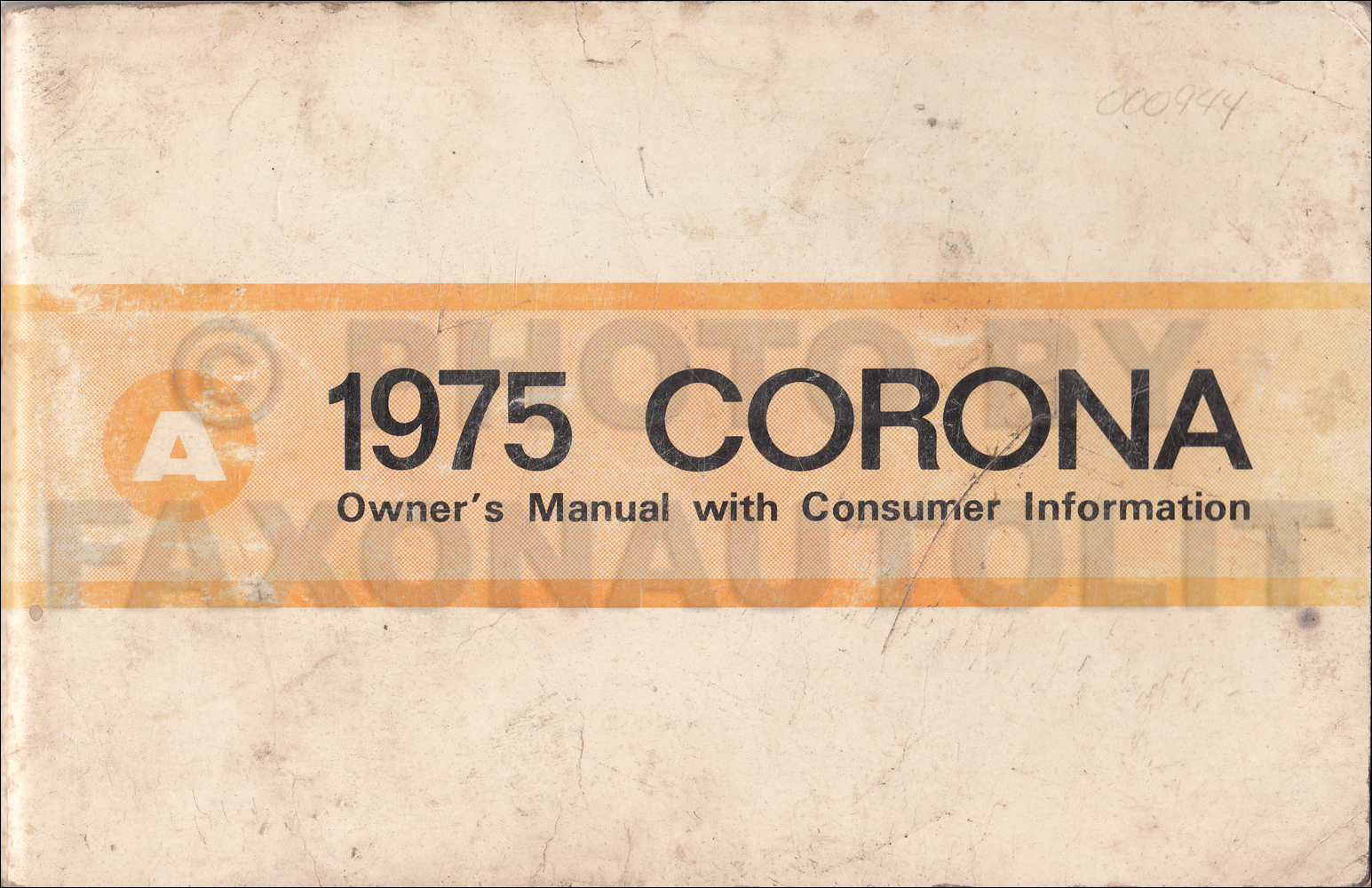 1975 Toyota Corona Owner's Manual Original RT105 115 119