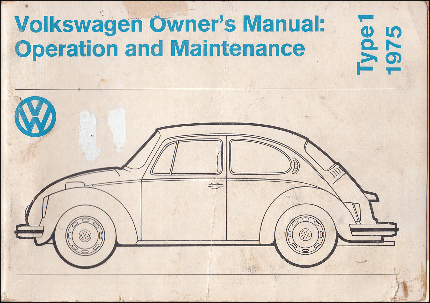 1975 Volkswagen Beetle Owner's Manual Original Type 1