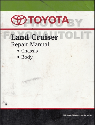 1976-1980 Toyota Land Cruiser Chassis Repair Manual Original No. 98154