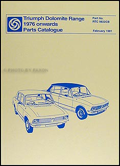 1976-1980 Triumph Dolomite Parts Book Reprint