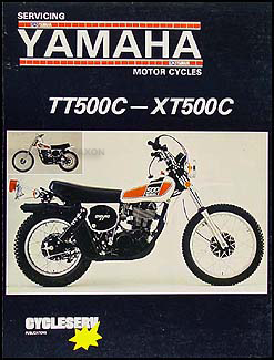 Yamaha TT500 & XT500 Motorcycle Shop Manual Original Enduro