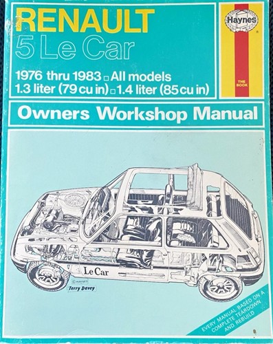 Haynes Owner’s Workshop Manual Renault 5 Le Car 1976-1983