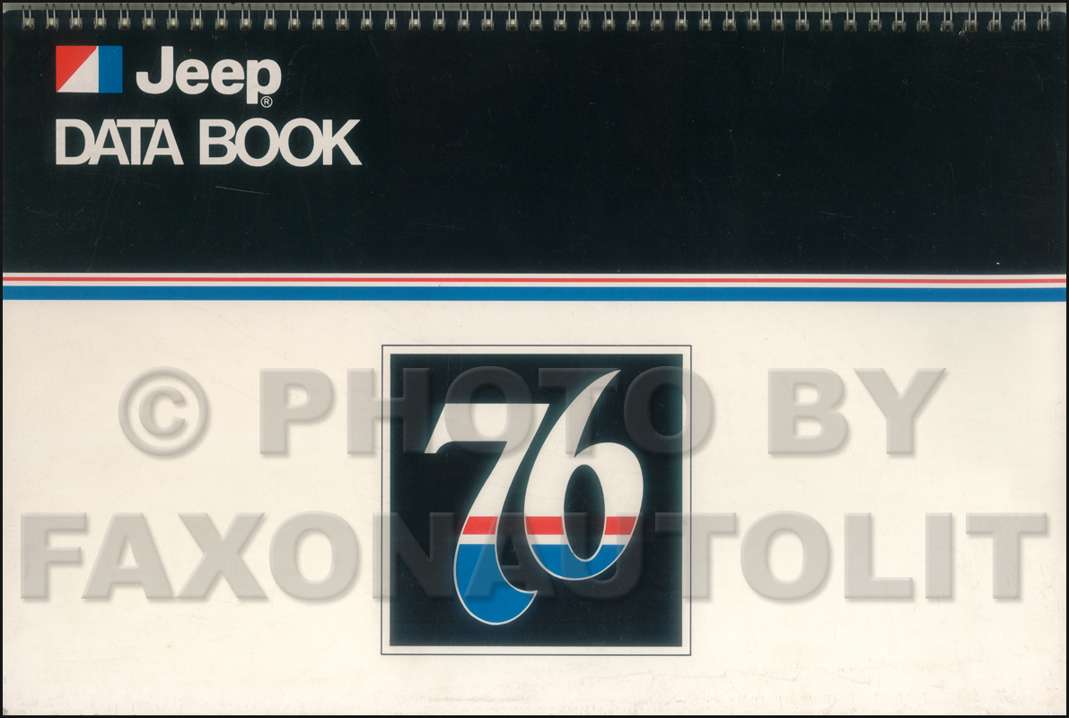1976 Jeep Data Book Original Cherokee Wagoneer CJ Truck