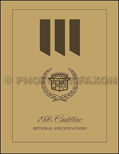 1976 Cadillac Optional Specifications Book Reprint