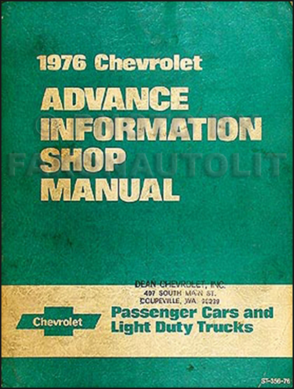 1976 Chevrolet Advance Information Preliminary Repair Shop Manual Original