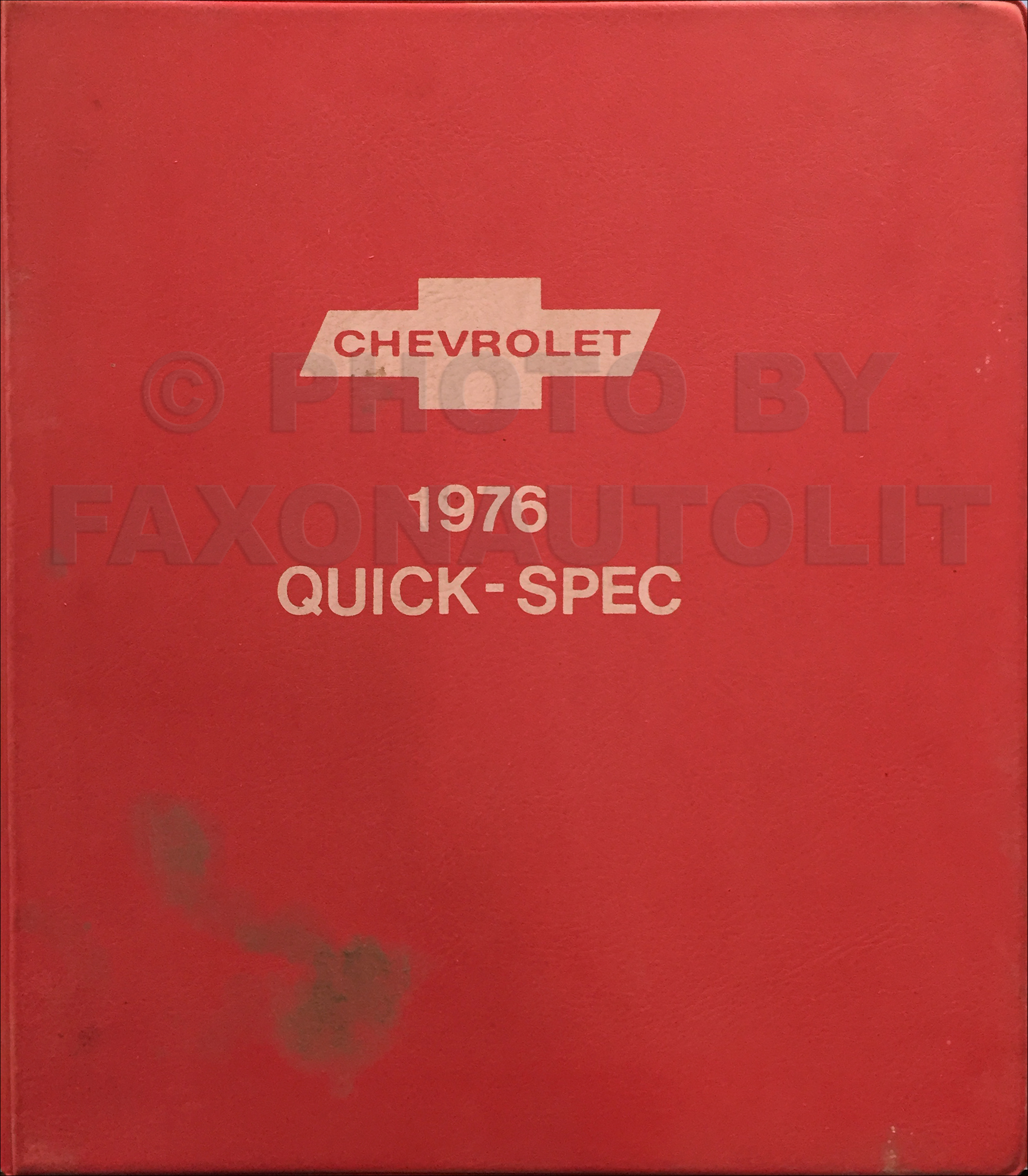 1976 Chevrolet Quick Spec Option Ordering Guide Dealer Album Original