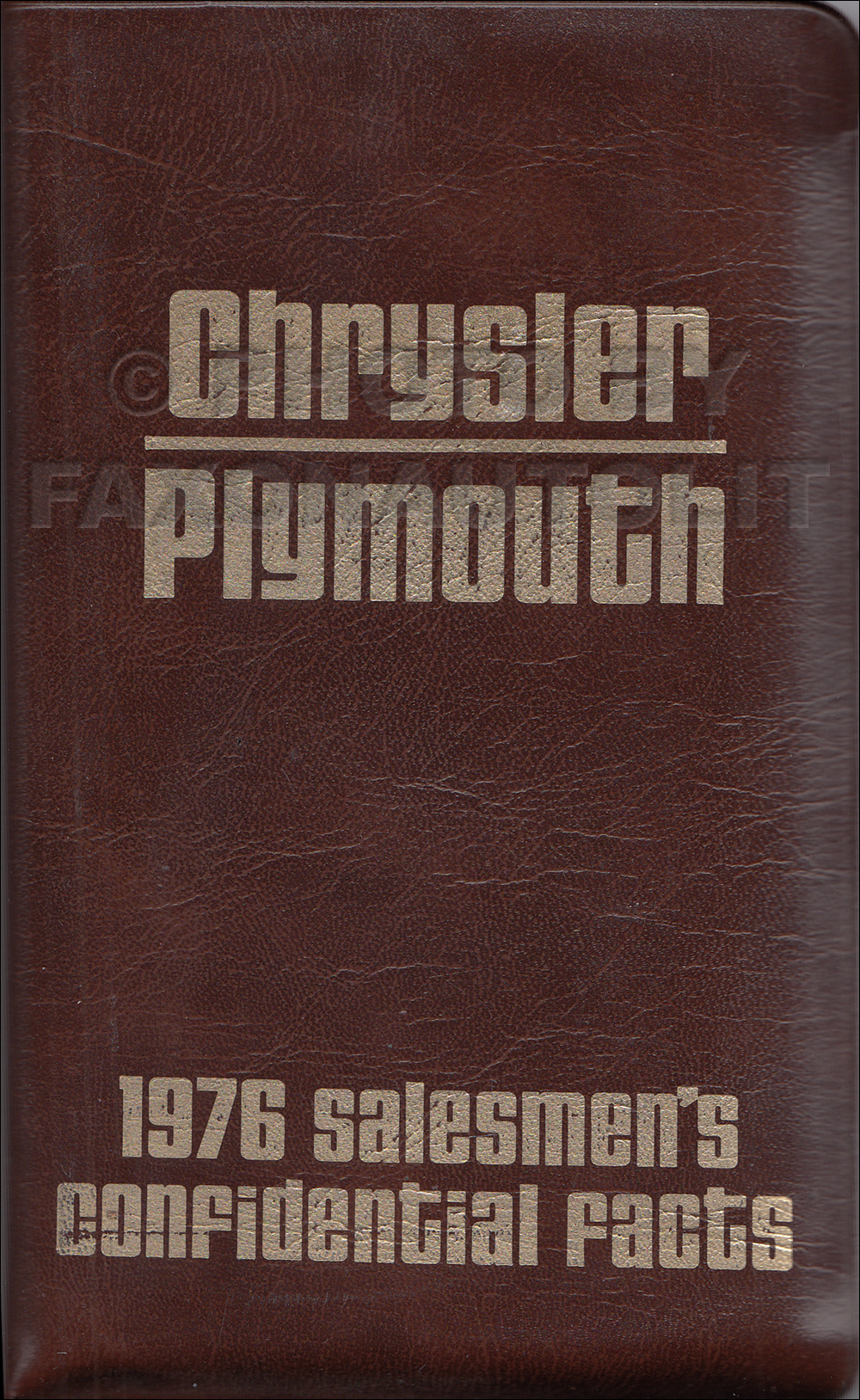 1976 Chrysler Plymouth Pocket Size Salesmen's Confidential Facts Guide Original