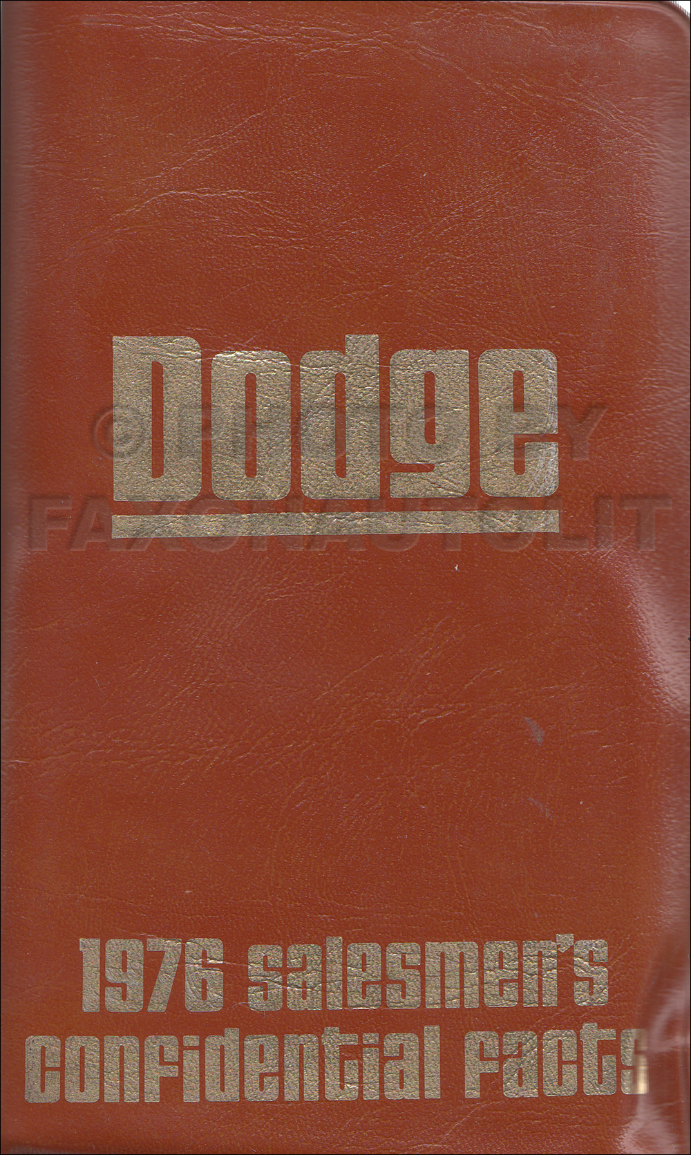 1976 Dodge Pocket Size Salesmen's Confidential Facts Guide Original