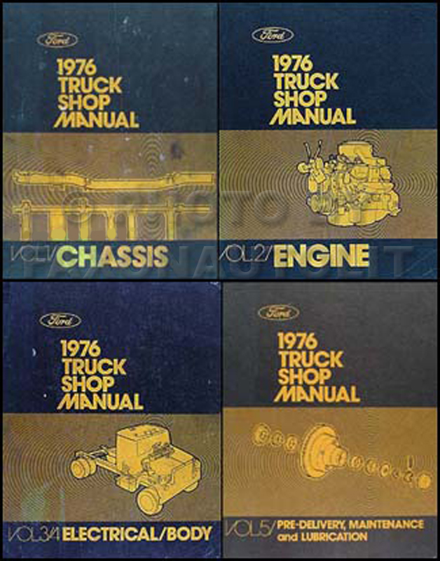 1976 Ford Truck Repair Shop Manual 5 Volume Set Pickup Van Bronco Big Truck