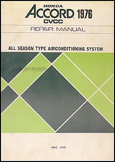 1976 Honda Accord CVCC Air Conditioning Repair Manual Original 