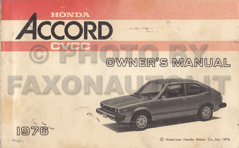 1976 Honda Accord CVCC Owner's Manual Original