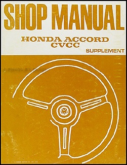 1976 Honda Accord CVCC Repair Manual Original Supplement 