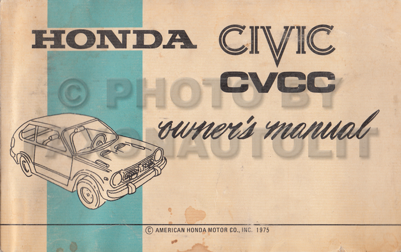 1976 Honda Civic CVCC Owner's Manual Original
