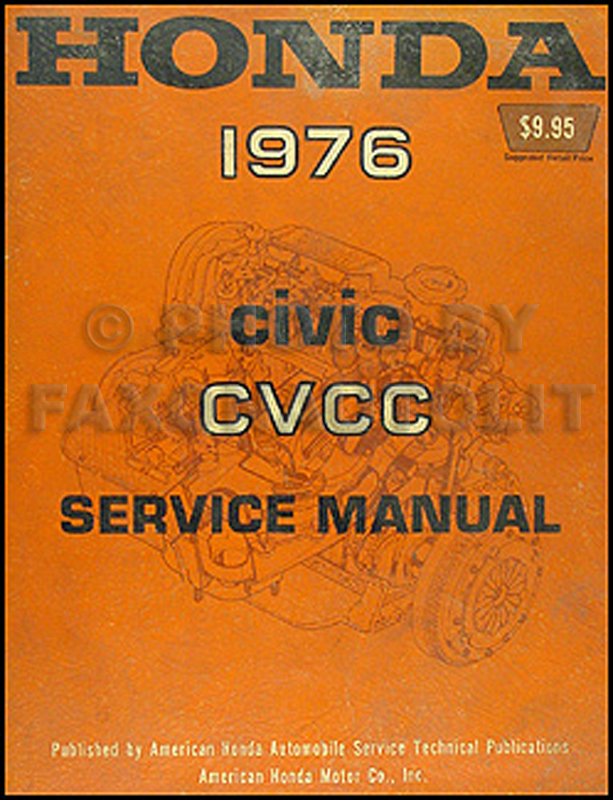 1976 Honda Civic CVCC Repair Manual Original 