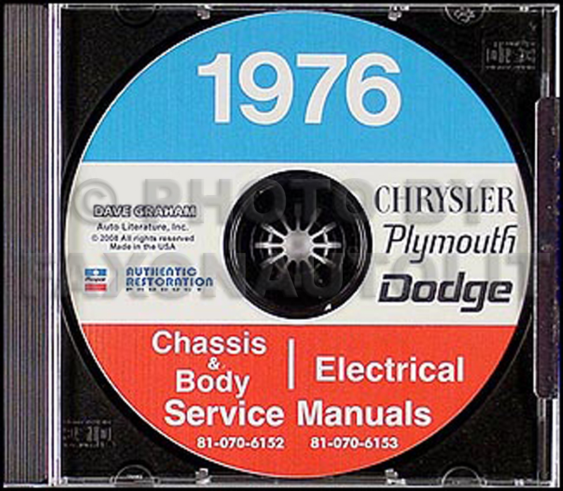 1976 Dodge, Plymouth, Chrysler Shop Manual on CD-ROM