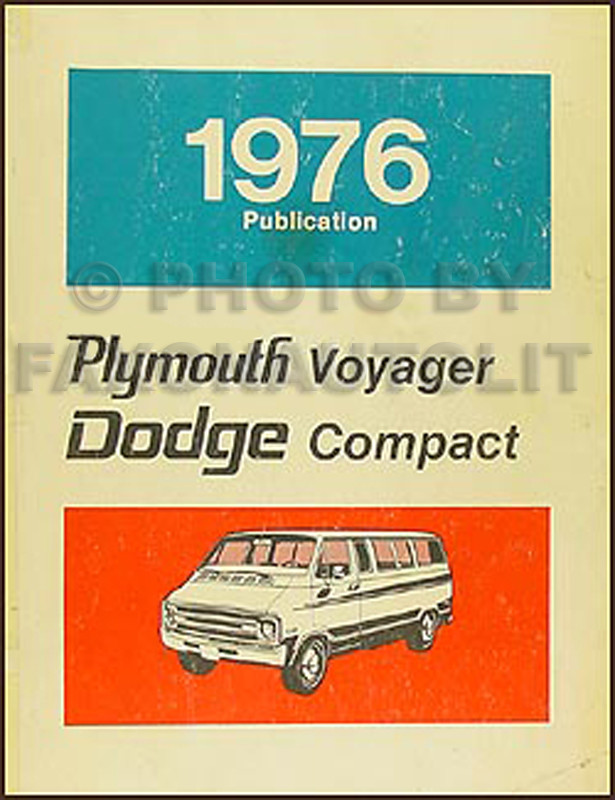 1976 Dodge Plymouth Van Repair Shop Manual Original Sportsman Tradesman Compact Voyager