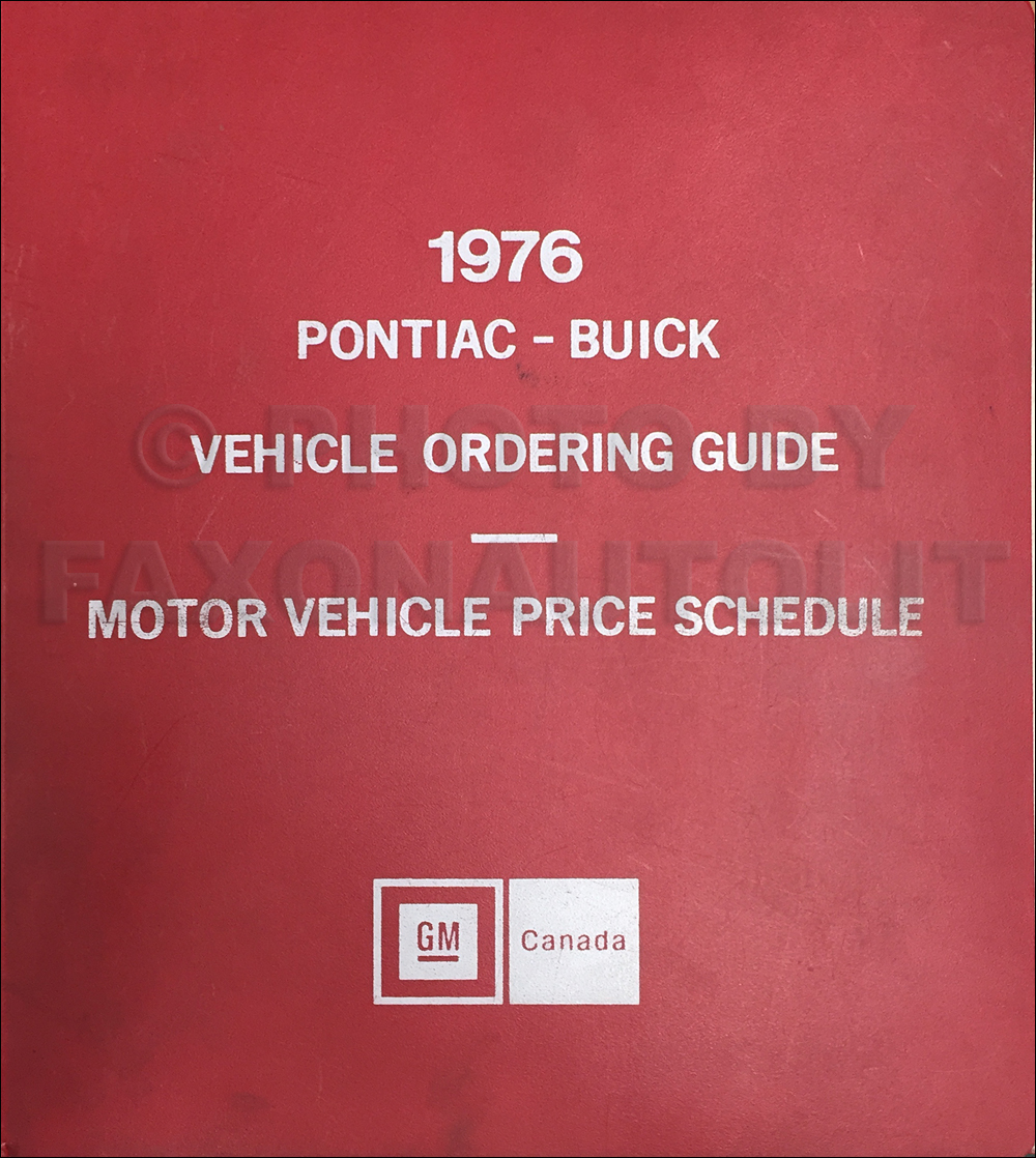 1976 Pontiac and Buick Ordering Guide Original Dealer Album Canadian