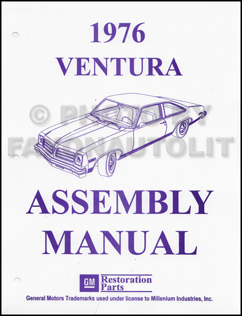 1976 Pontiac Ventura Assembly Manual Reprint