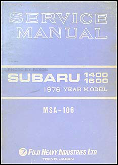 1976 Subaru 1400 & 1600 Repair Manual Original Supplement