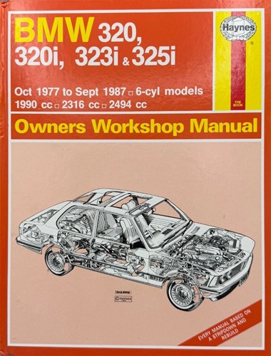 Haynes Owner’s Workshop Manual BMW 320, 320i, 323i, & 325i 1977-1987 hardcover