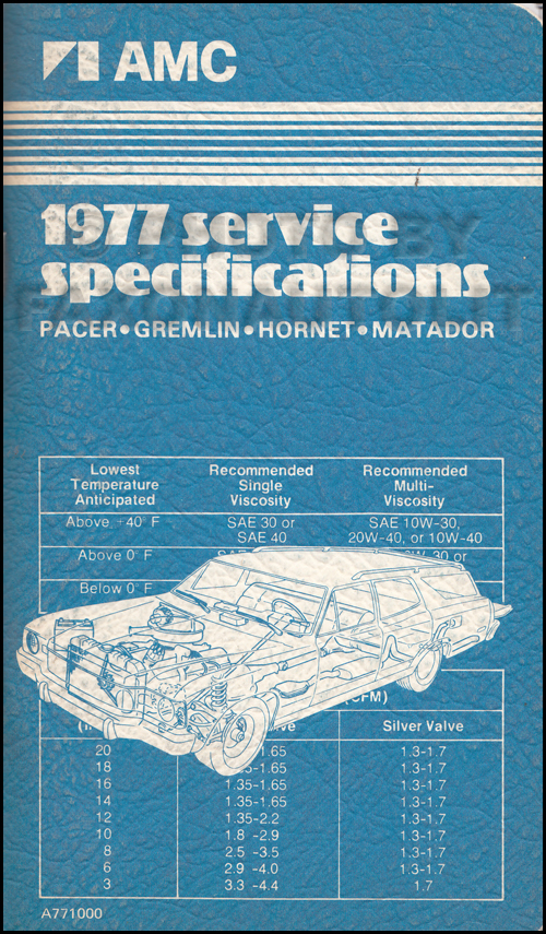 1977 AMC Service Specifications Manual