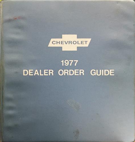1977 Chevrolet Dealer Order Guide Original Album