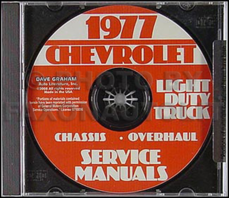 1977 Chevrolet Pickup, Blazer, Van, & Suburban Shop Manual CD-ROM