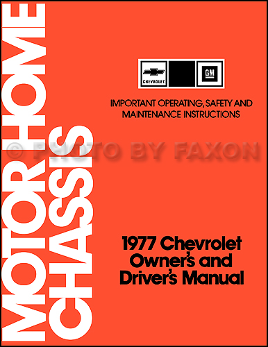 1977 Chevrolet MotorHome Chassis Owner's Manual Reprint