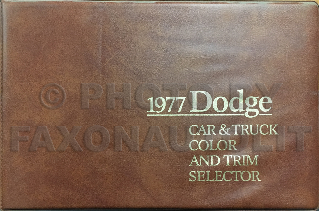 1977 Dodge Car & Truck Color & Upholstery Album Original