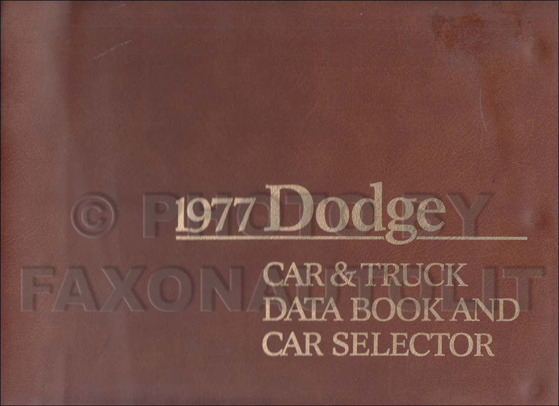 1977 Dodge Data Book Original