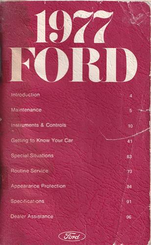 1977 Ford LTD and Custom 500 Owner's Manual Original