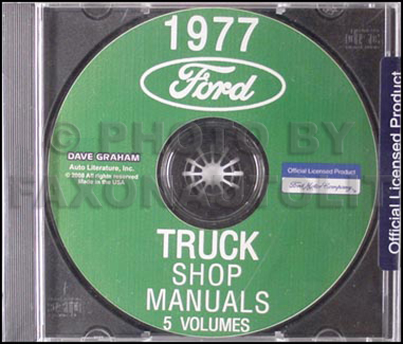 1977 Ford Truck Repair Shop Manual CD for Pickup, Bronco, Van, & big trucks
