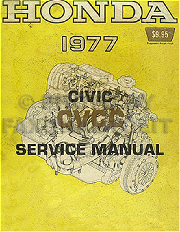 1977 Honda Civic CVCC Repair Manual Original 