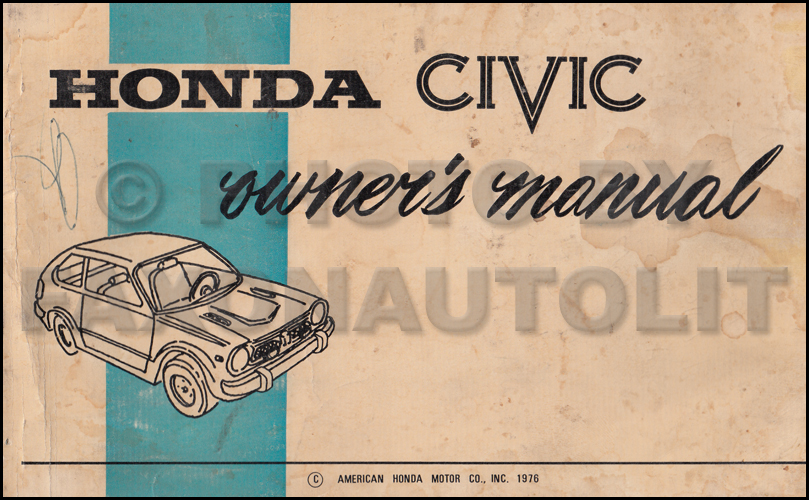 1977 Honda Civic 1200 Owner's Manual Original