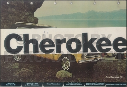 1977 Jeep Cherokee Color and Upholstery Album Original